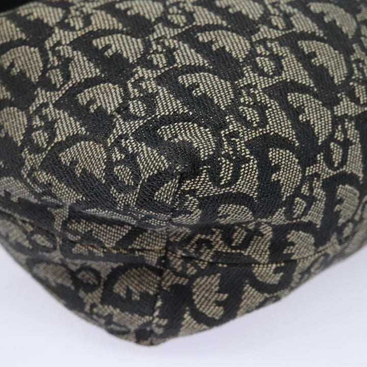 CHRISTIAN Top quality Dior Trotter Canvas Hand Bag Canvas Navy Auth 84218
