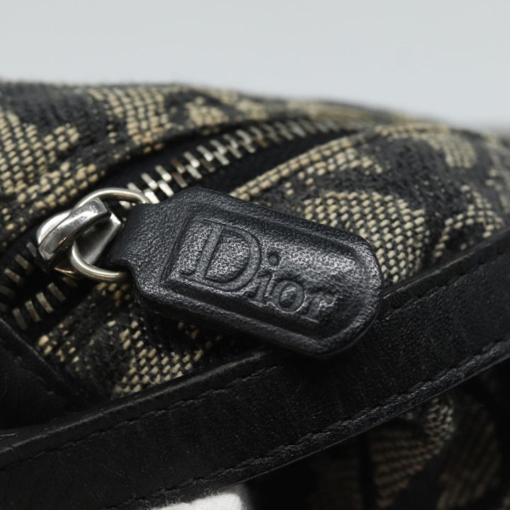 CHRISTIAN Top quality Dior Trotter Canvas Hand Bag Canvas Navy Auth 84218
