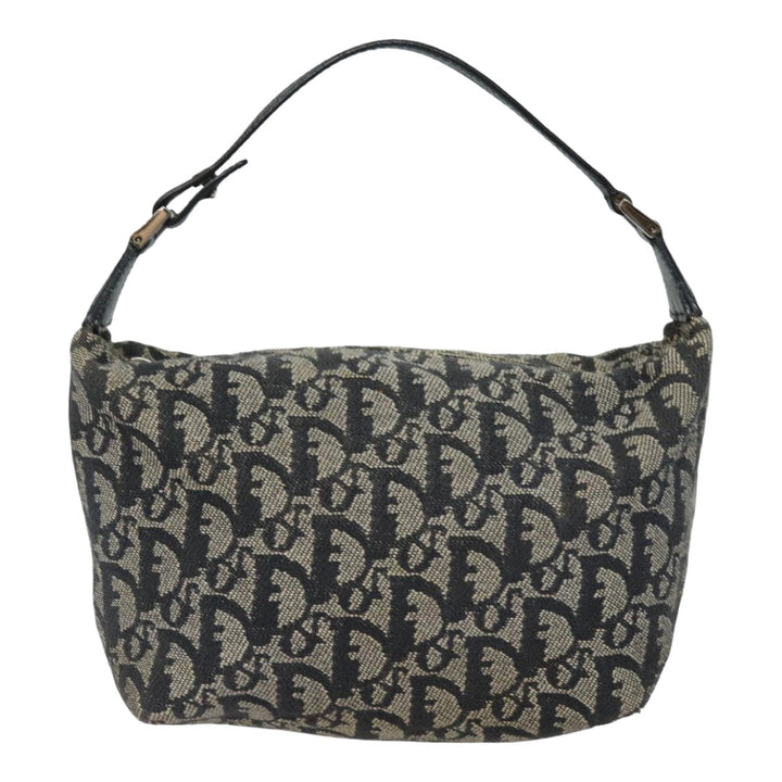 CHRISTIAN Top quality Dior Trotter Canvas Hand Bag Canvas Navy Auth 84218