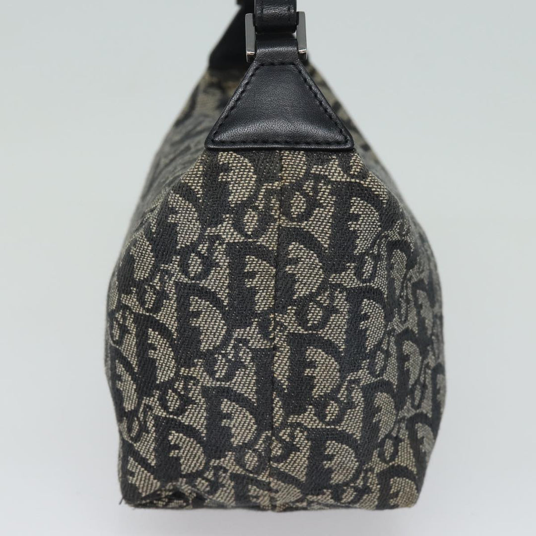 CHRISTIAN Top quality Dior Trotter Canvas Hand Bag Canvas Navy Auth 84218
