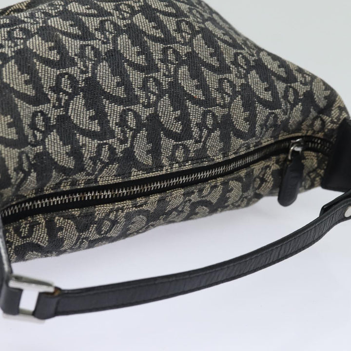 CHRISTIAN Top quality Dior Trotter Canvas Hand Bag Canvas Navy Auth 84218