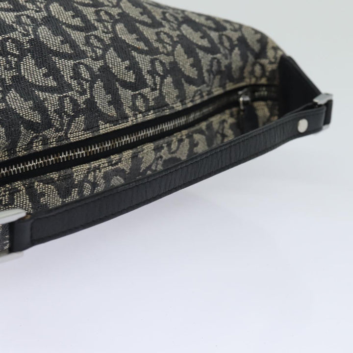 CHRISTIAN Top quality Dior Trotter Canvas Hand Bag Canvas Navy Auth 84218