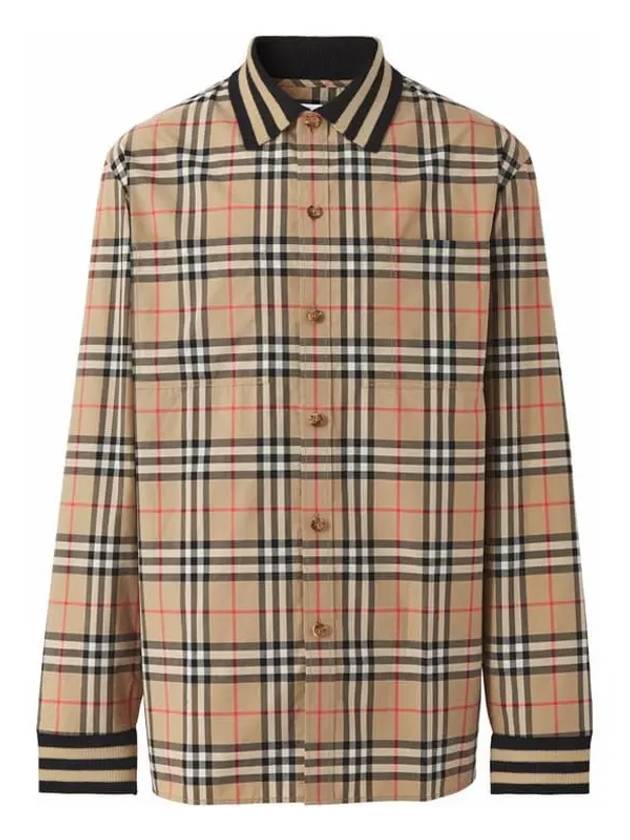 Burberry Vintage Check Cotton Poplin Long Sleeve Shirt Archives Beige