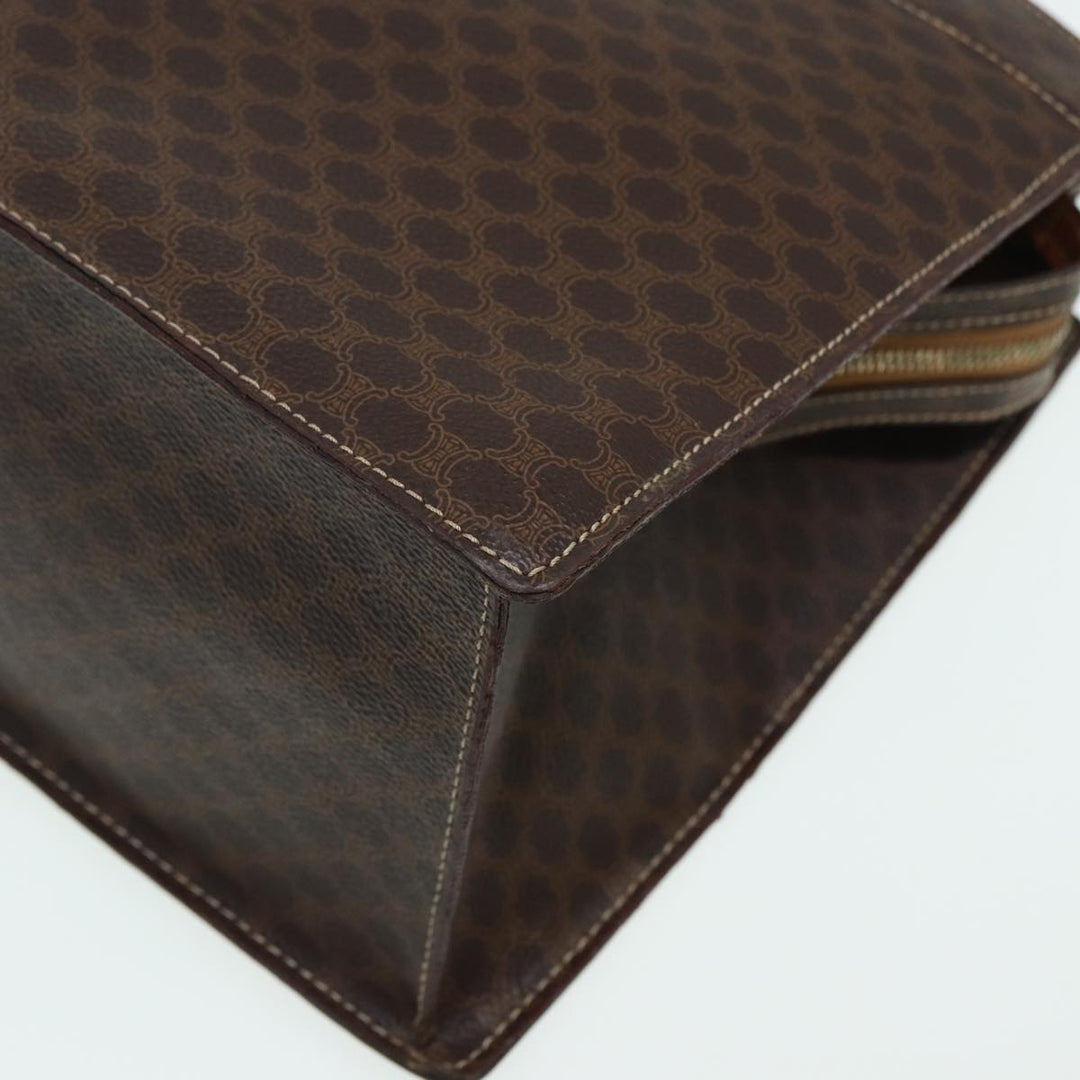 Celine Macadam Canvas  PVC Leather Brown Auth 84422