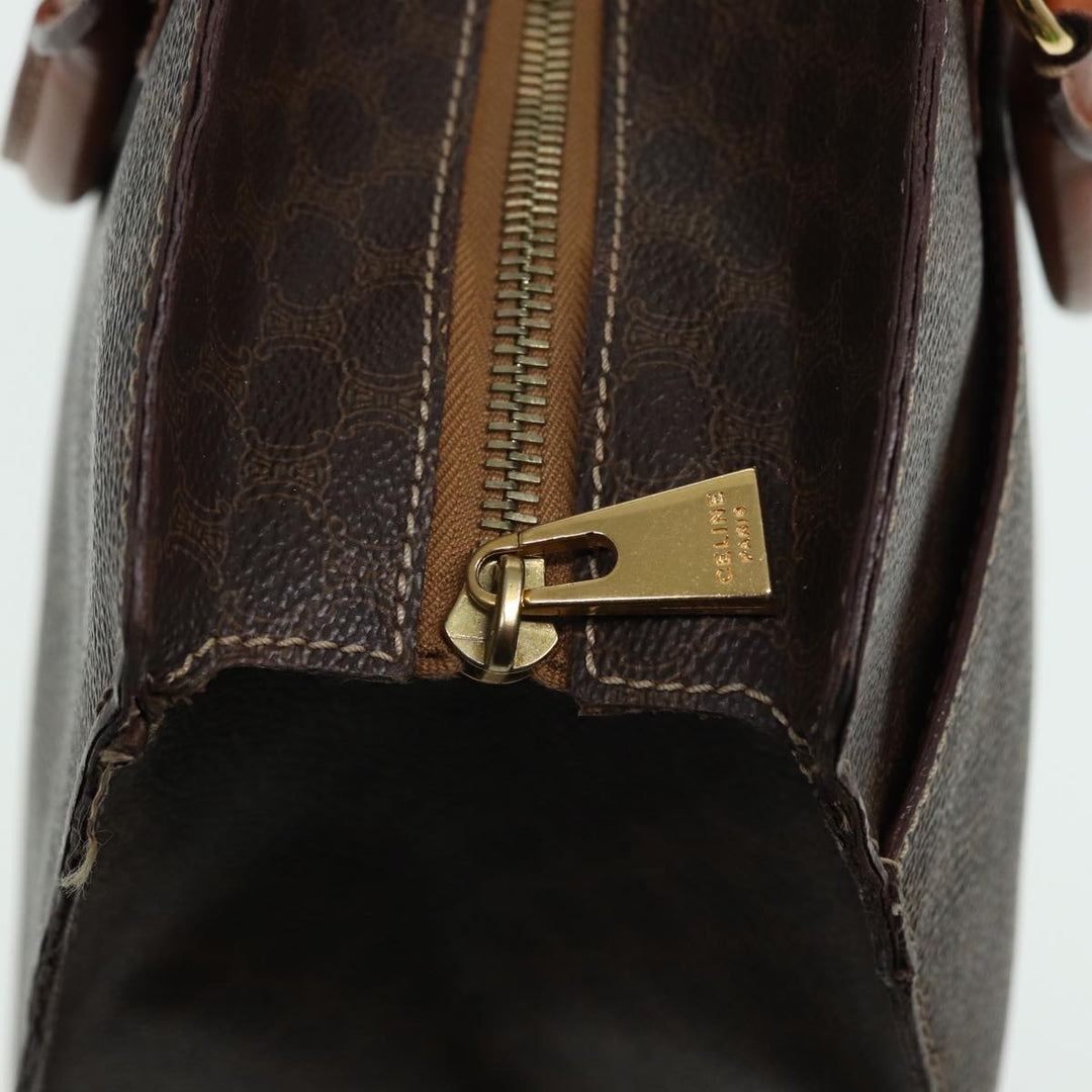Celine Macadam Canvas  PVC Leather Brown Auth 84422