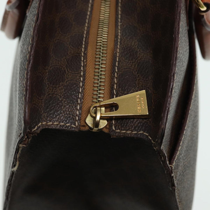 Celine Macadam Canvas  PVC Leather Brown Auth 84422