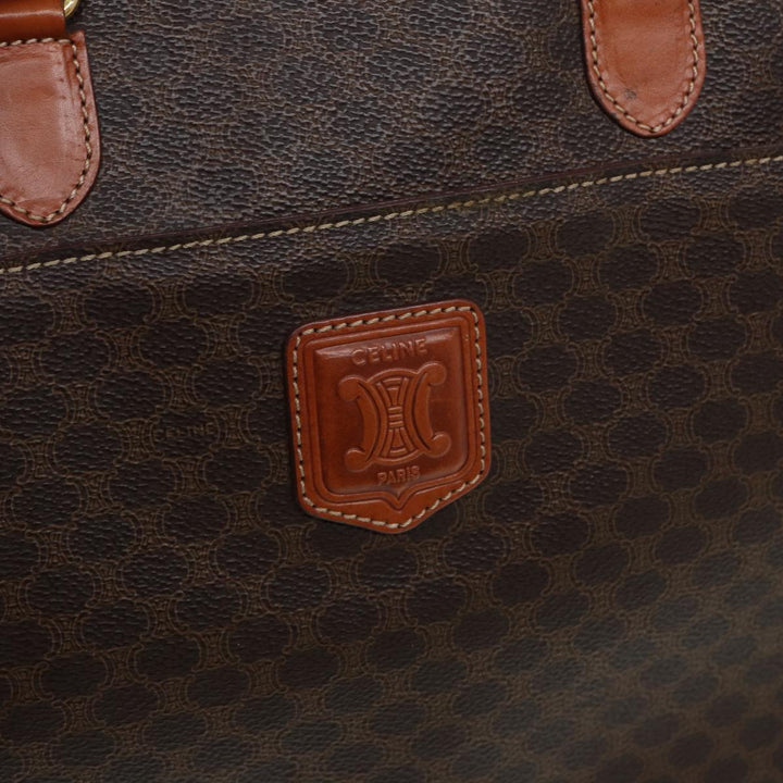 Celine Macadam Canvas  PVC Leather Brown Auth 84422