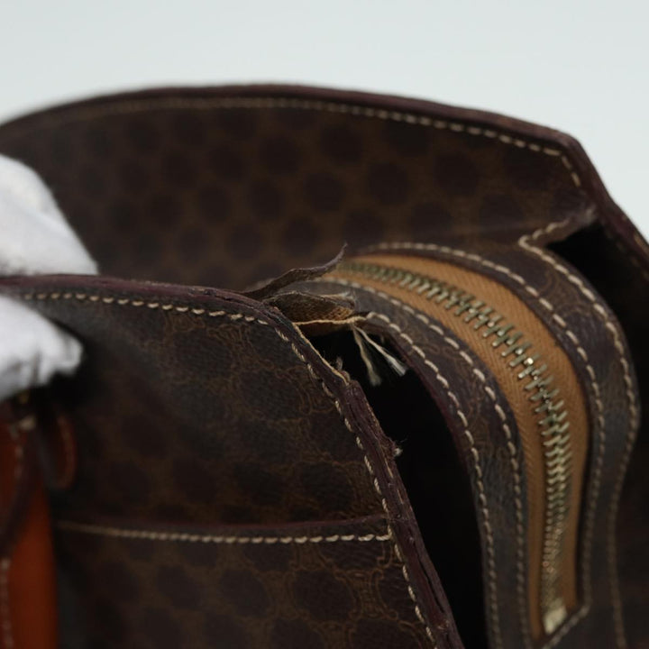 Celine Macadam Canvas  PVC Leather Brown Auth 84422