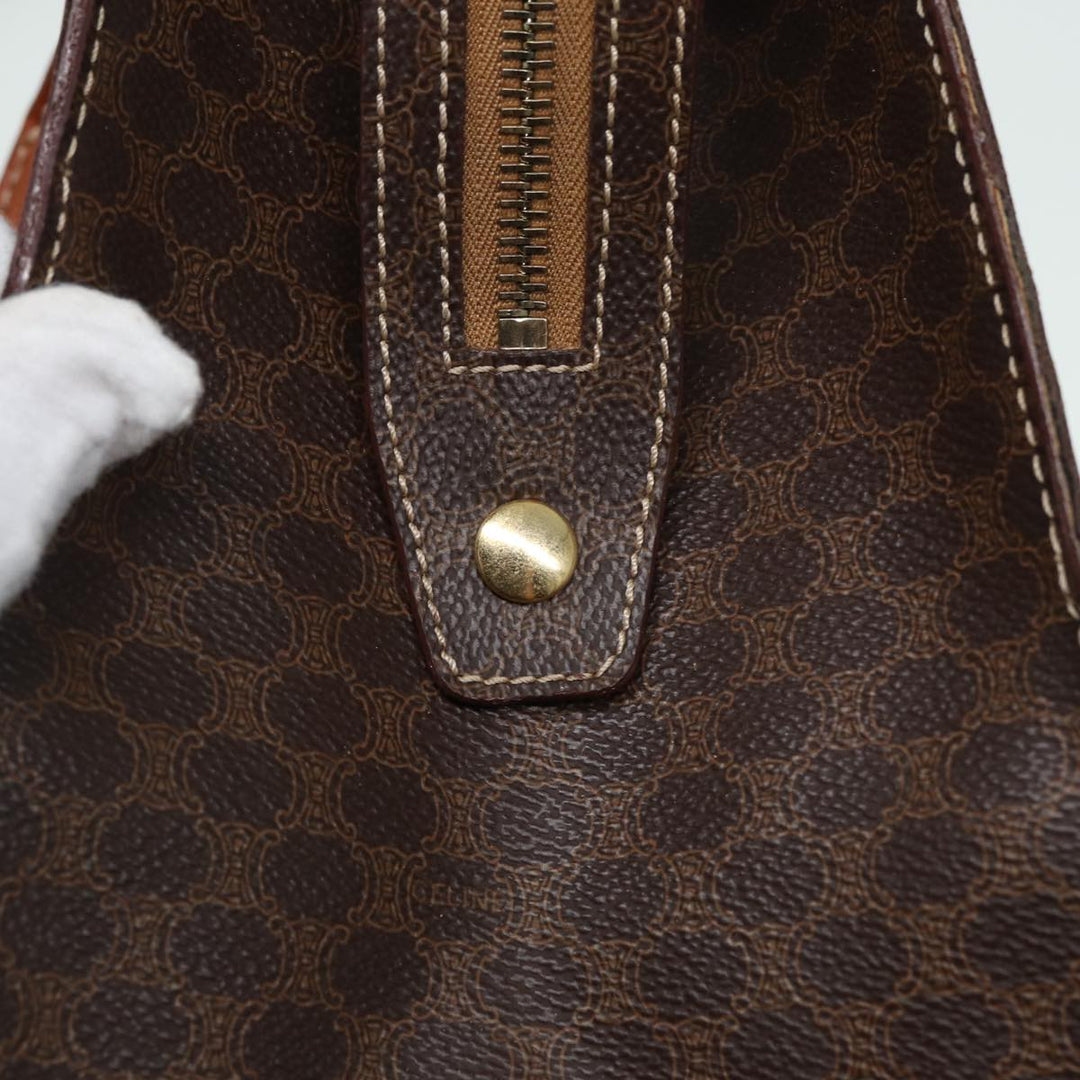 Celine Macadam Canvas  PVC Leather Brown Auth 84422