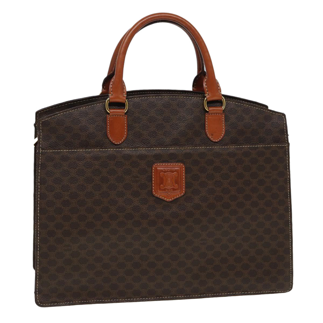 Celine Macadam Canvas  PVC Leather Brown Auth 84422