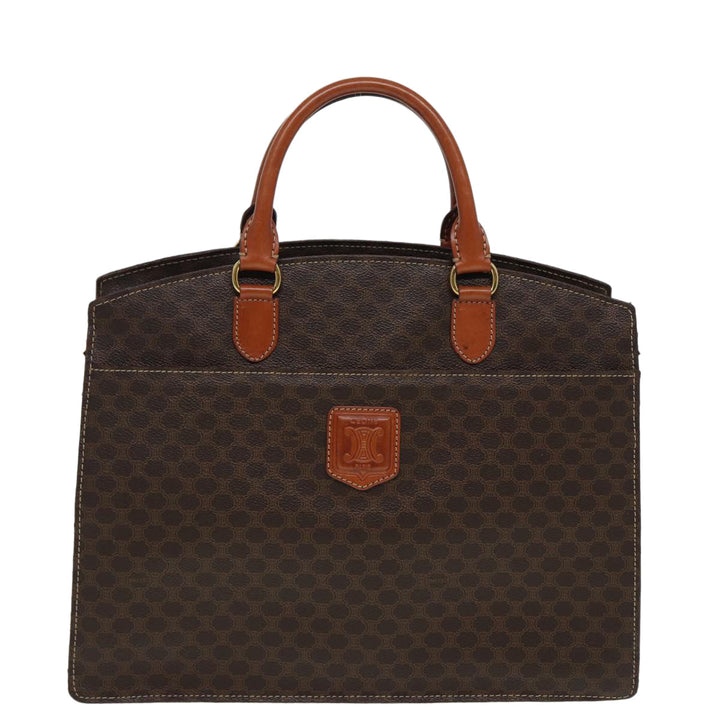 Celine Macadam Canvas  PVC Leather Brown Auth 84422