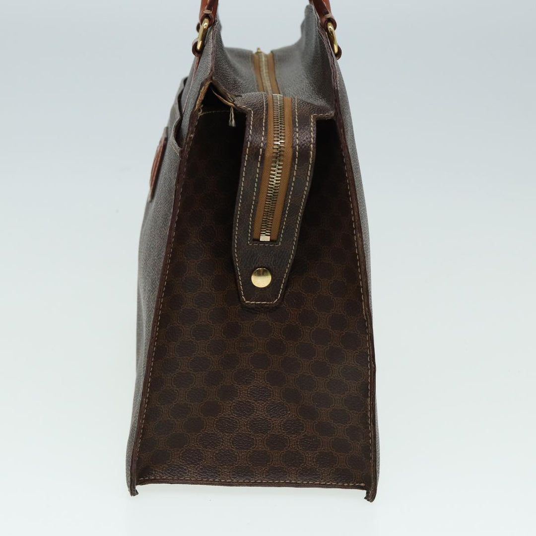 Celine Macadam Canvas  PVC Leather Brown Auth 84422