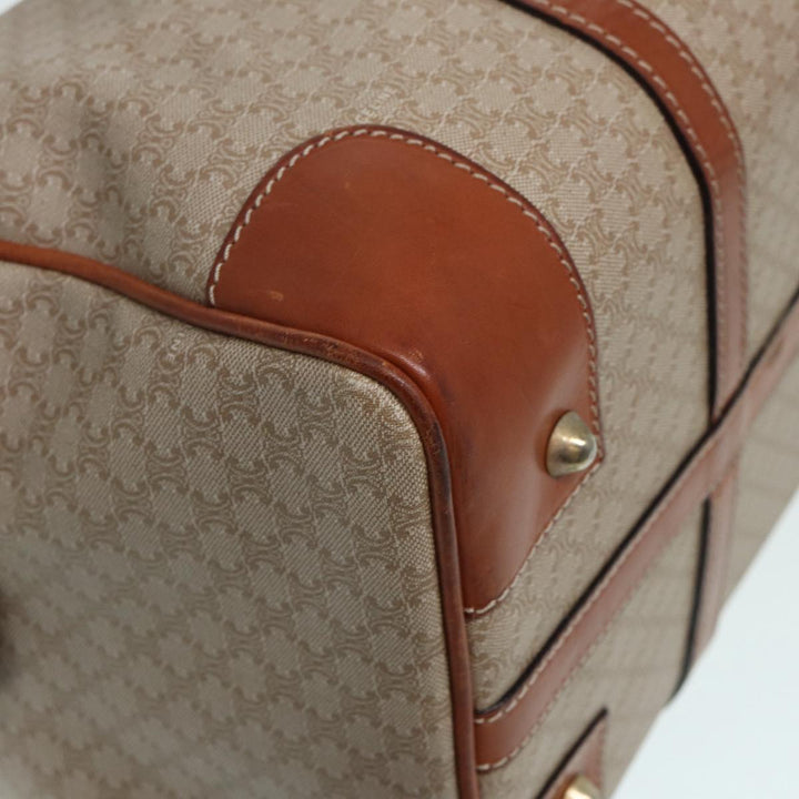 Celine Macadam Canvas Boston Bag Beige Auth 84441