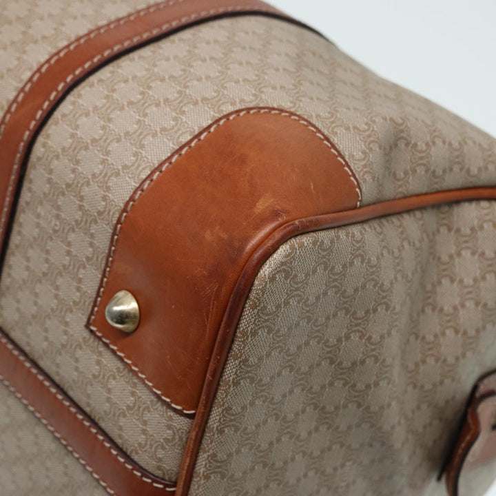 Celine Macadam Canvas Boston Bag Beige Auth 84441