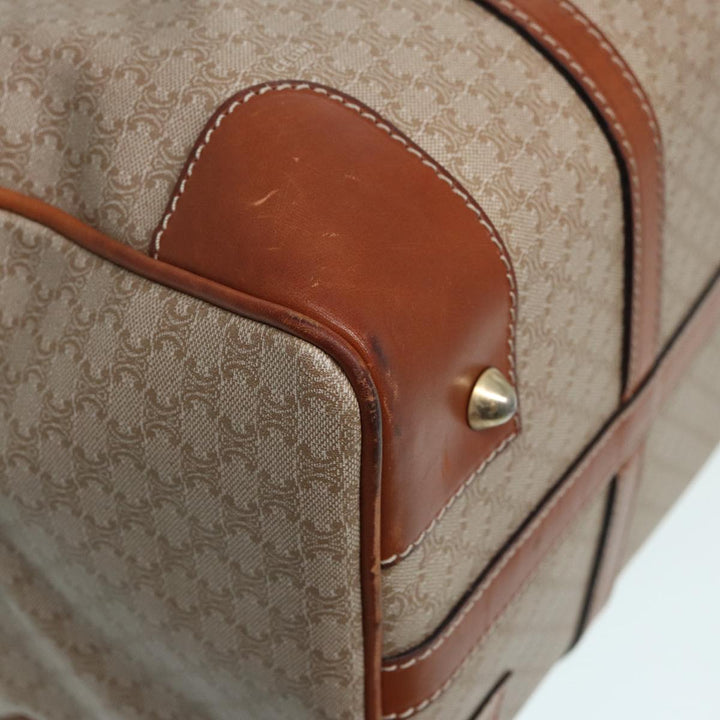 Celine Macadam Canvas Boston Bag Beige Auth 84441