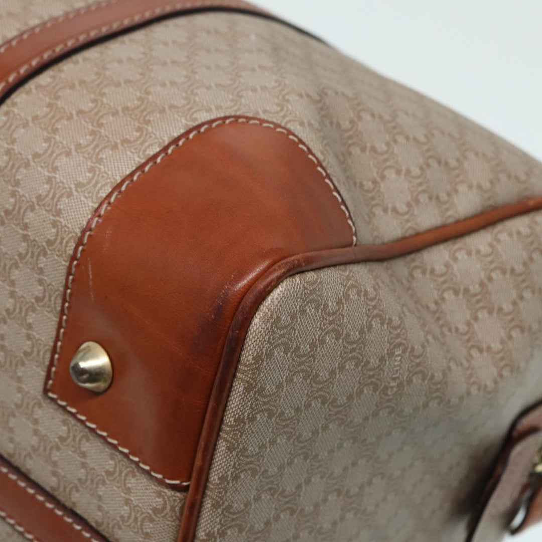 Celine Macadam Canvas Boston Bag Beige Auth 84441