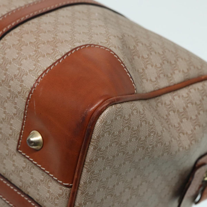 Celine Macadam Canvas Boston Bag Beige Auth 84441
