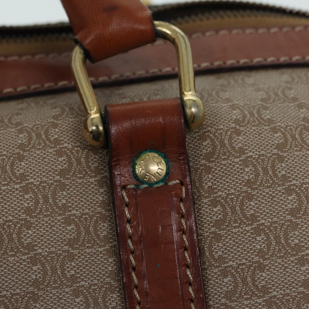 Celine Macadam Canvas Boston Bag Beige Auth 84441
