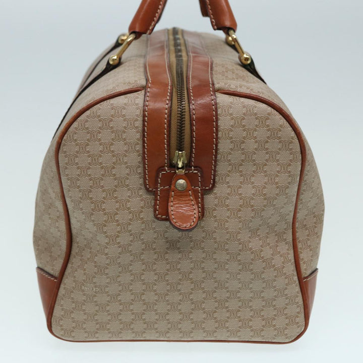 Celine Macadam Canvas Boston Bag Beige Auth 84441