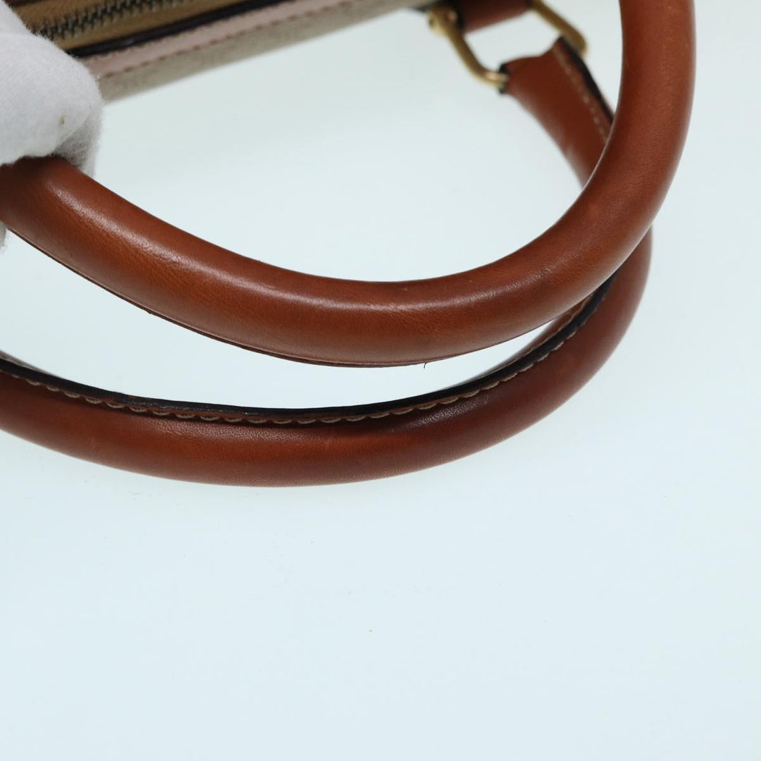Celine Macadam Canvas Boston Bag Beige Auth 84441