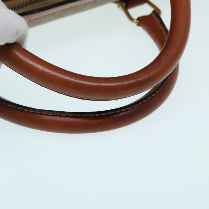 Celine Macadam Canvas Boston Bag Beige Auth 84441
