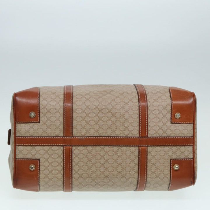 Celine Macadam Canvas Boston Bag Beige Auth 84441