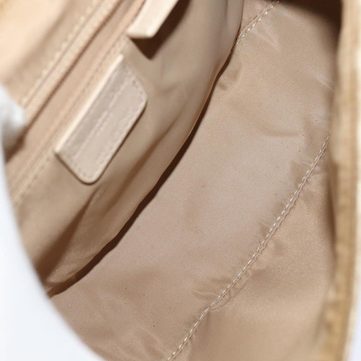 CHRISTIAN Top quality Dior Trotter Canvas Hand Bag PVC Leather Beige Auth 84477