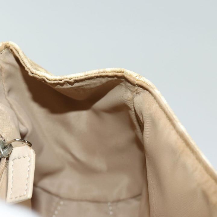 CHRISTIAN Top quality Dior Trotter Canvas Hand Bag PVC Leather Beige Auth 84477