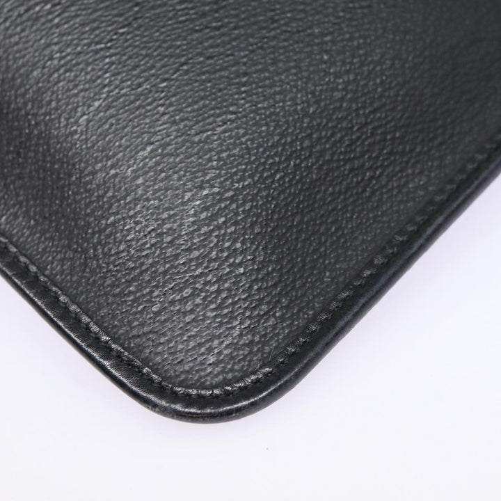CHRISTIAN Top quality Dior Honeycomb Canvas Clutch Bag PVC Leather Black Silver Auth 84617