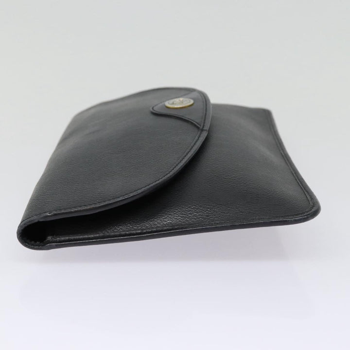 CHRISTIAN Top quality Dior Honeycomb Canvas Clutch Bag PVC Leather Black Silver Auth 84617