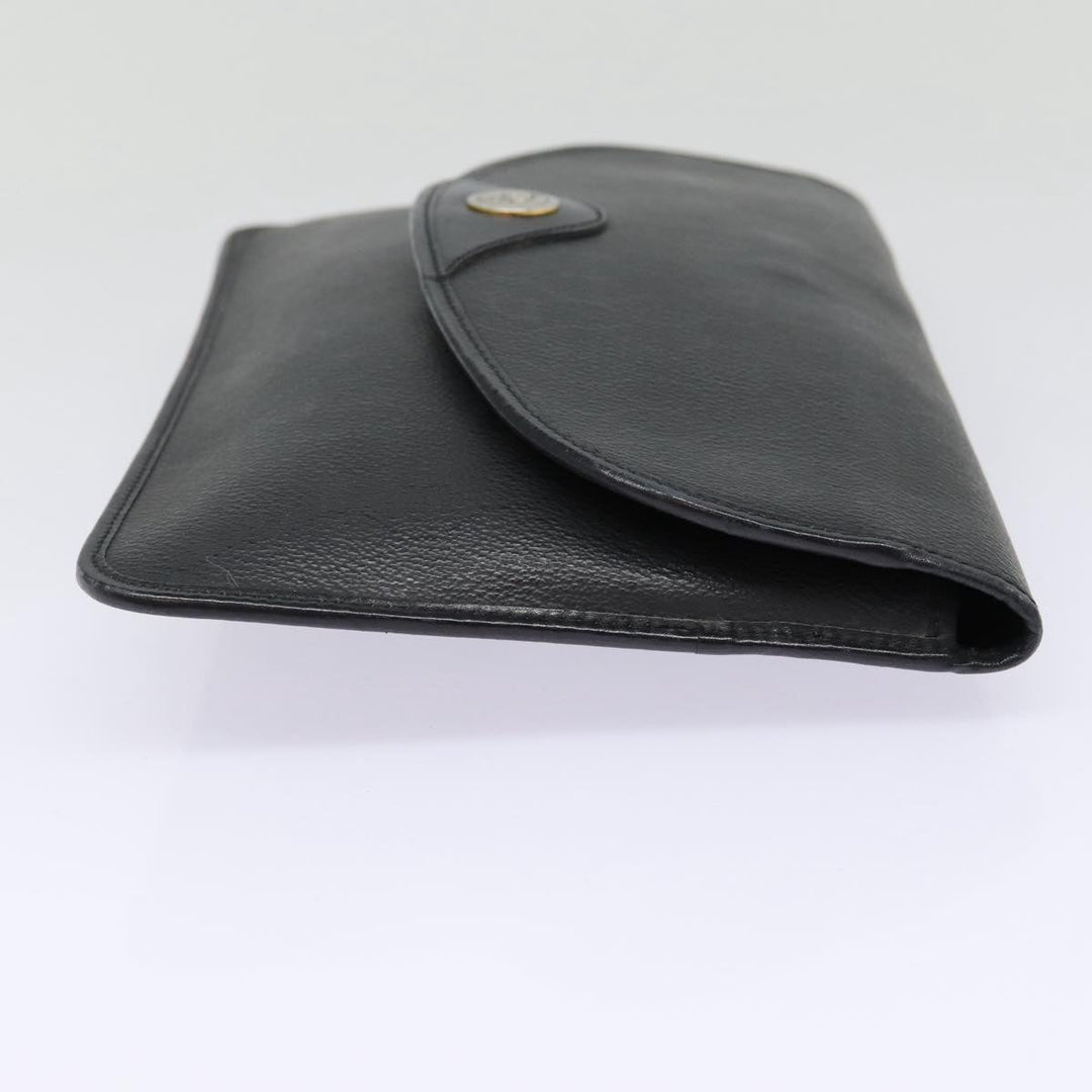 CHRISTIAN Top quality Dior Honeycomb Canvas Clutch Bag PVC Leather Black Silver Auth 84617
