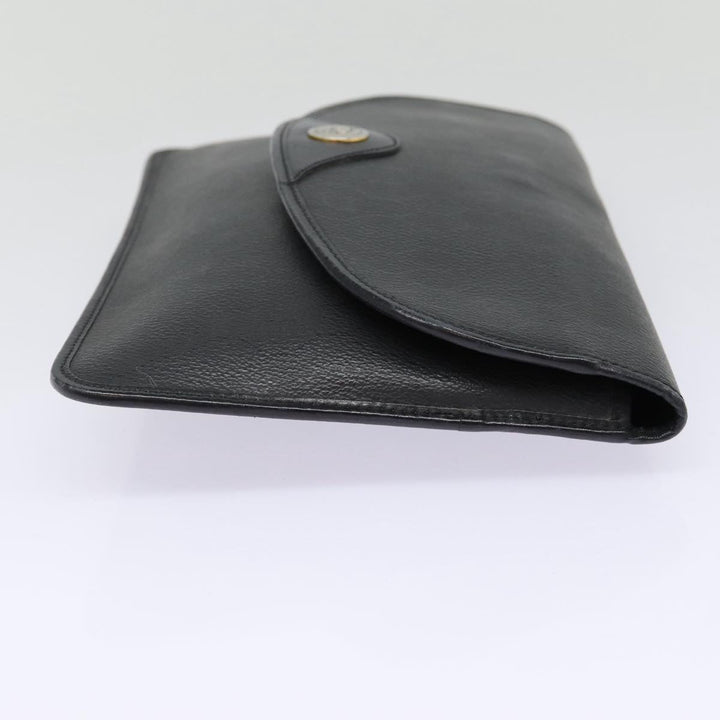 CHRISTIAN Top quality Dior Honeycomb Canvas Clutch Bag PVC Leather Black Silver Auth 84617