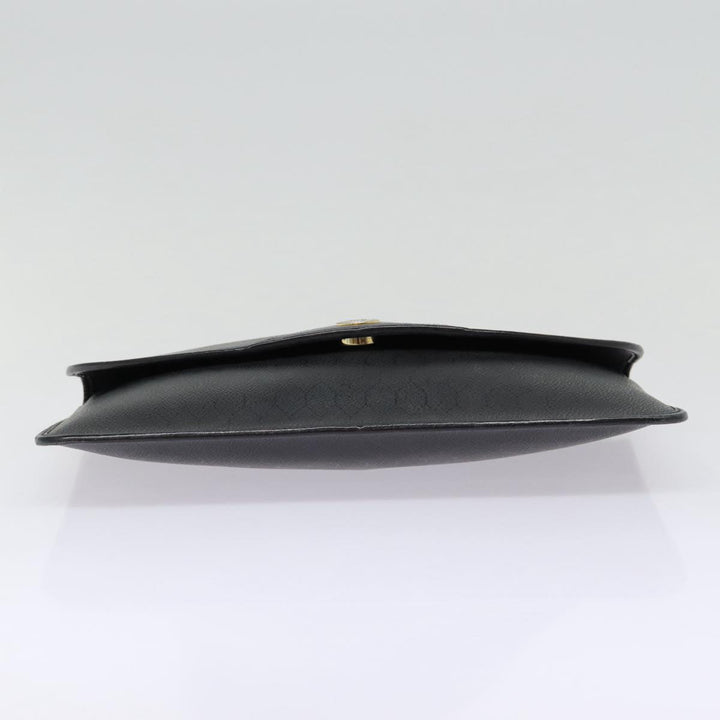 CHRISTIAN Top quality Dior Honeycomb Canvas Clutch Bag PVC Leather Black Silver Auth 84617