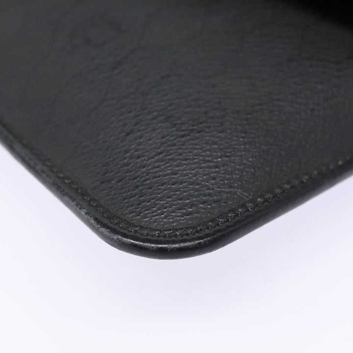 CHRISTIAN Top quality Dior Honeycomb Canvas Clutch Bag PVC Leather Black Silver Auth 84617