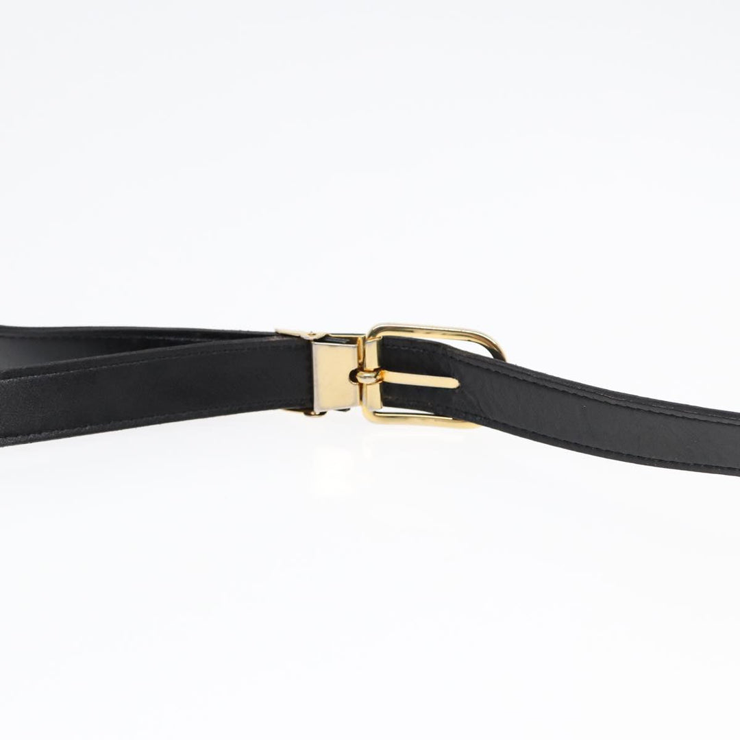 CHRISTIAN Top quality Dior Shoulder Bag Leather Black Gold Auth 84618