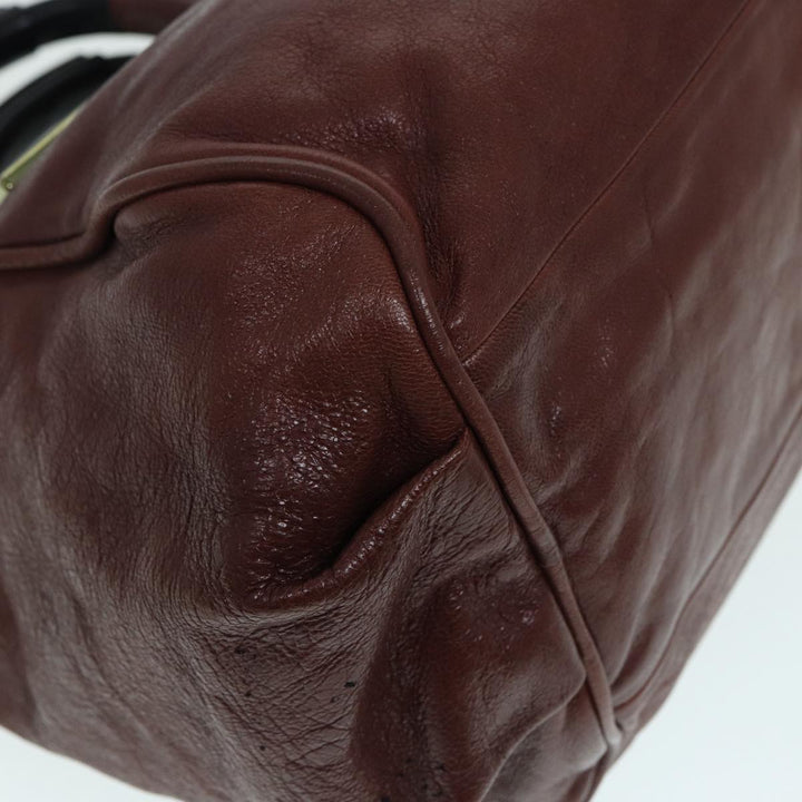 Chloe Etel Hand Bag Leather 2way Brown Gold 84625