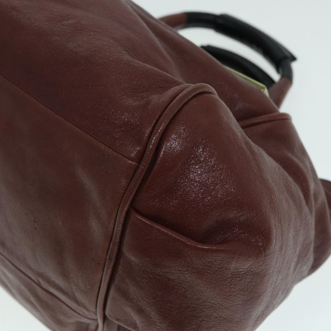 Chloe Etel Hand Bag Leather 2way Brown Gold 84625