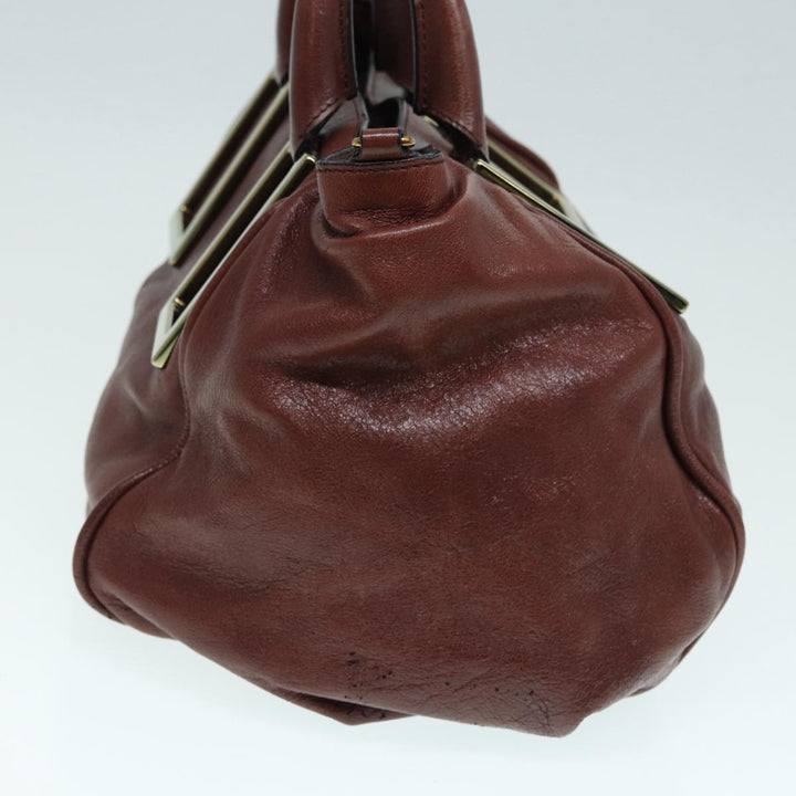 Chloe Etel Hand Bag Leather 2way Brown Gold 84625