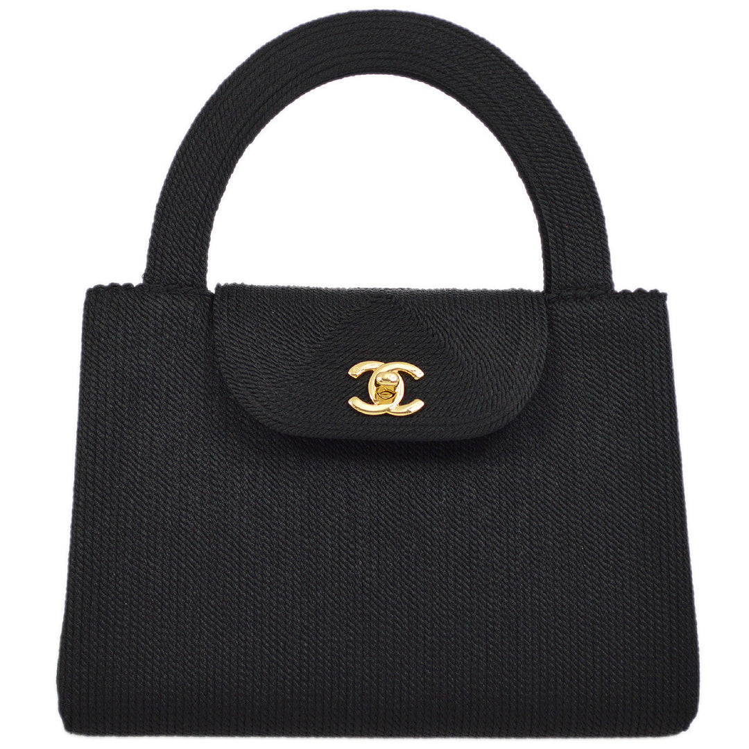 Top Quality Chanel Black Canvas Braid Handbag