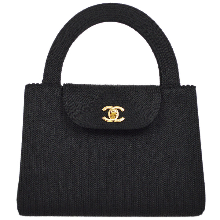 Top Quality Chanel Black Canvas Braid Handbag