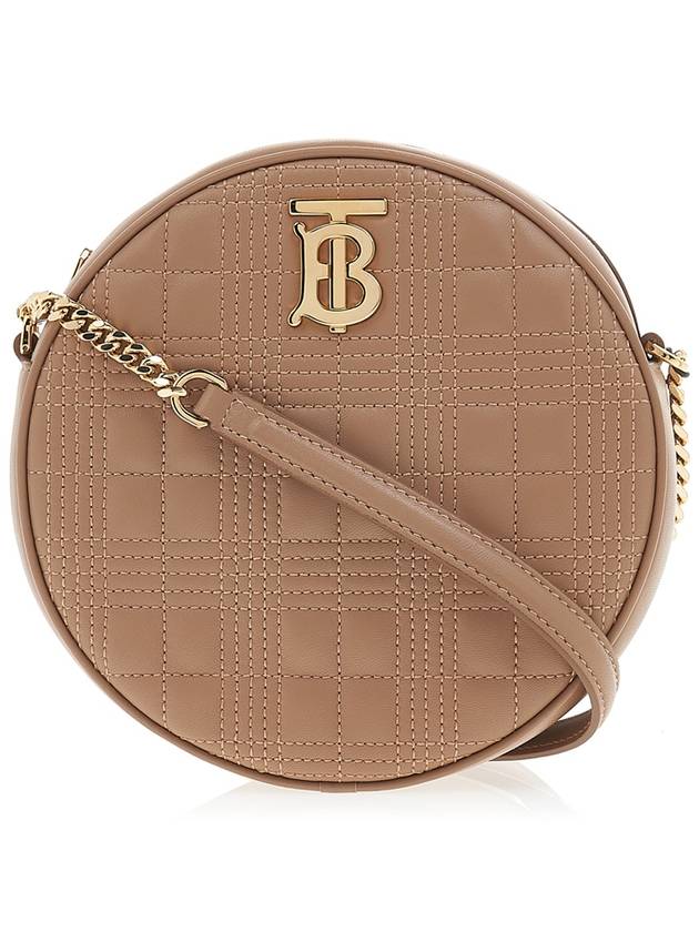 Burberry Louise Logo Quilted Cross Bag Beige