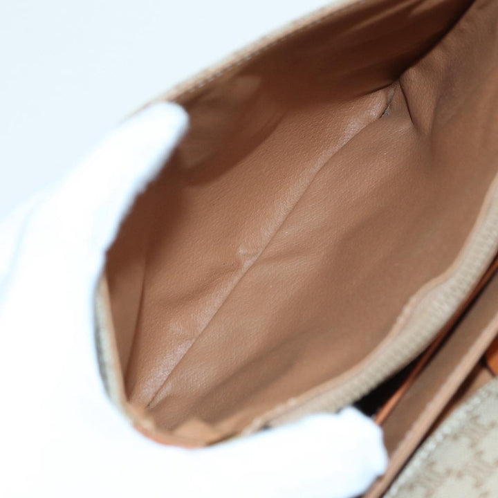 Celine Macadam Canvas Shoulder Bag Beige Auth 84756