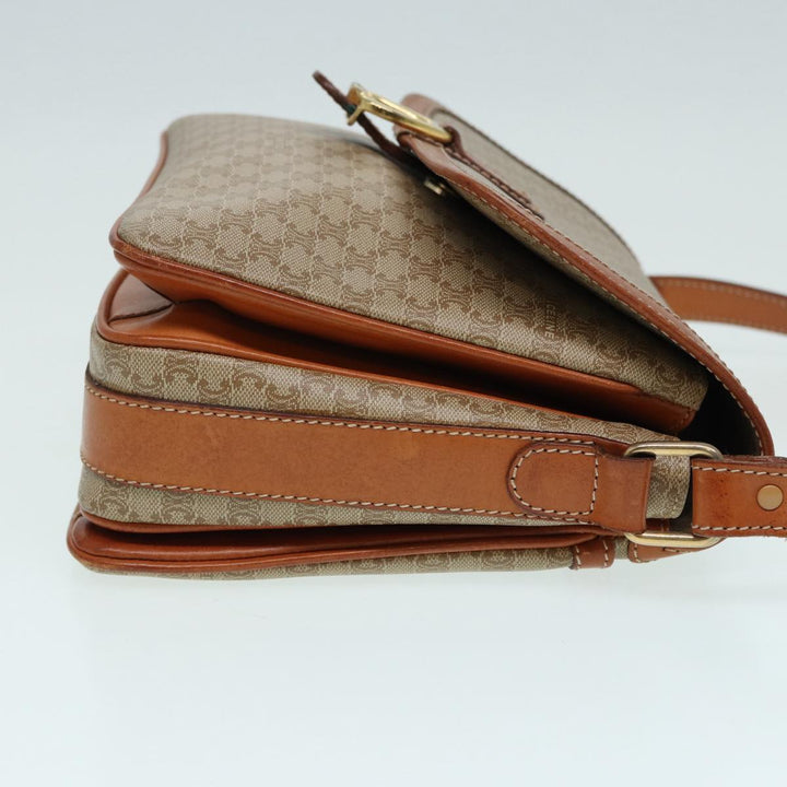 Celine Macadam Canvas Shoulder Bag Beige Auth 84756