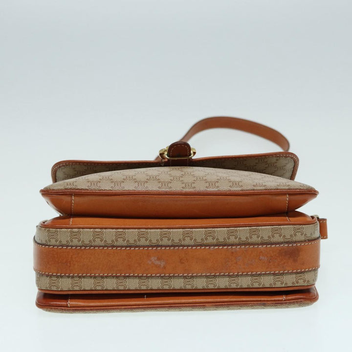 Celine Macadam Canvas Shoulder Bag Beige Auth 84756