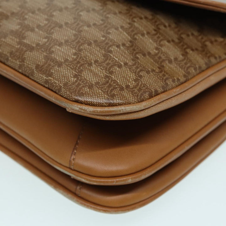 Celine Macadam Canvas Shoulder Bag Beige Auth 84757