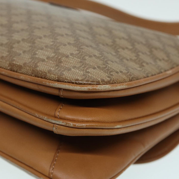 Celine Macadam Canvas Shoulder Bag Beige Auth 84757