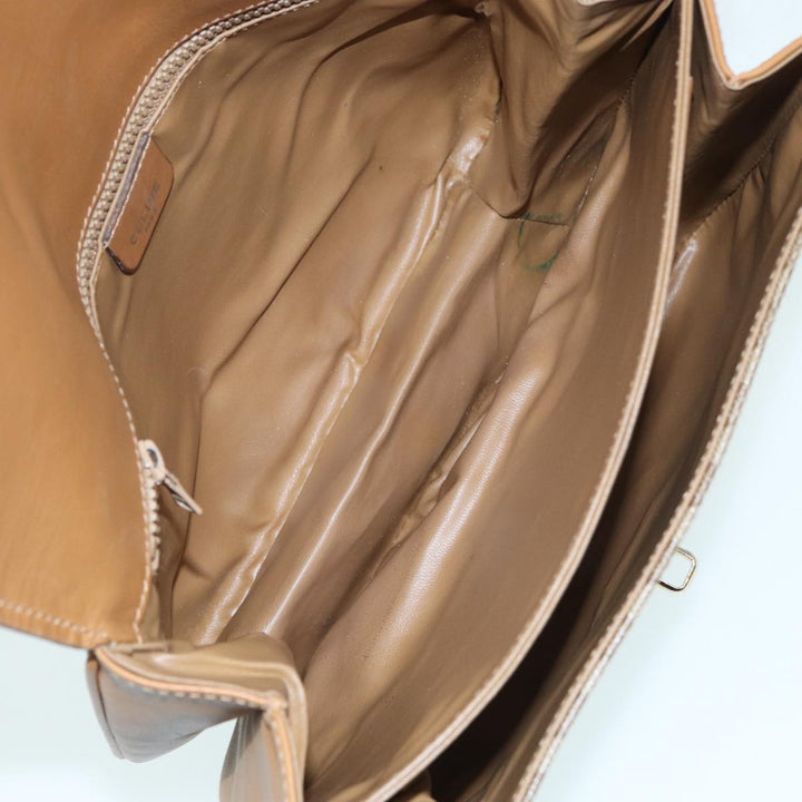 Celine Macadam Canvas Shoulder Bag Beige Auth 84757