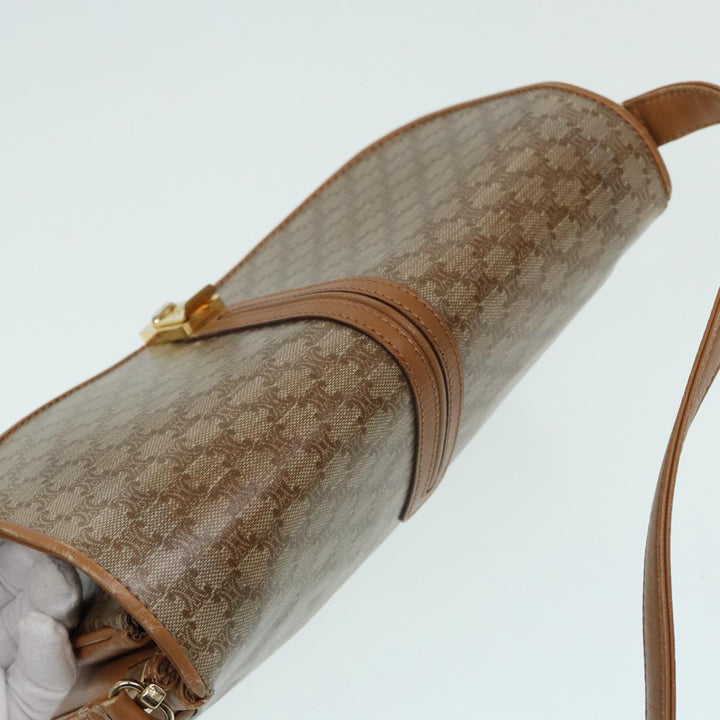 Celine Macadam Canvas Shoulder Bag Beige Auth 84757