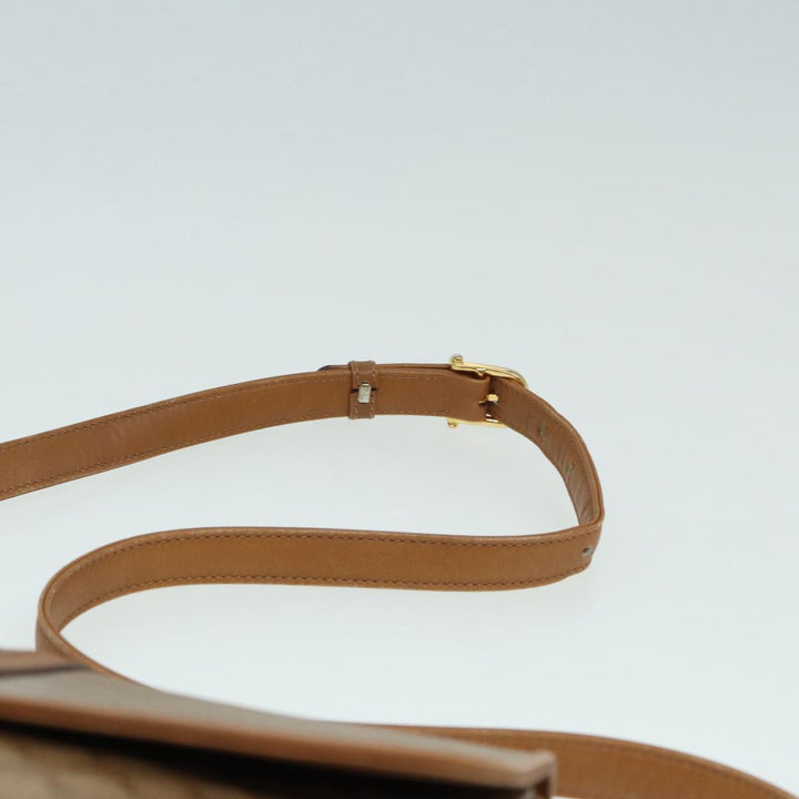 Celine Macadam Canvas Shoulder Bag Beige Auth 84757