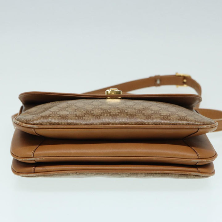 Celine Macadam Canvas Shoulder Bag Beige Auth 84757